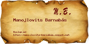 Manojlovits Barnabás névjegykártya